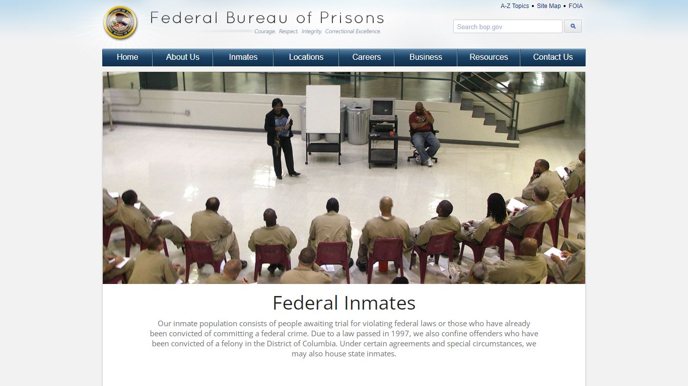 BOP: Federal Inmates - Federal Bureau of Prisons